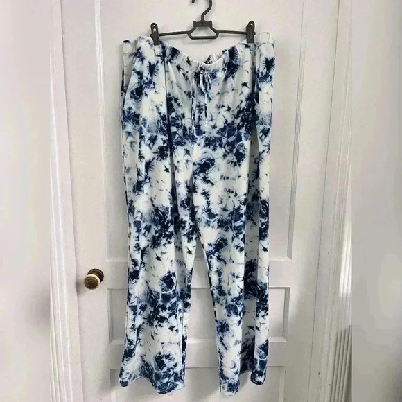 Swimsuit for All Lily Blue Tie-Dye Drawstring Pockets Lounge Pants LIKE NEW - Picture 1 of 3